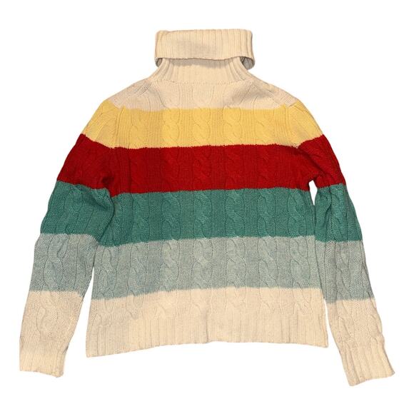 Polo Ralph Lauren Women's Striped Turtleneck Sweater Large - Picture 2 of 2